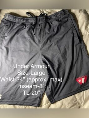 Under Armour Charcoal Gray Athletic Drawstring Shorts Size-Large